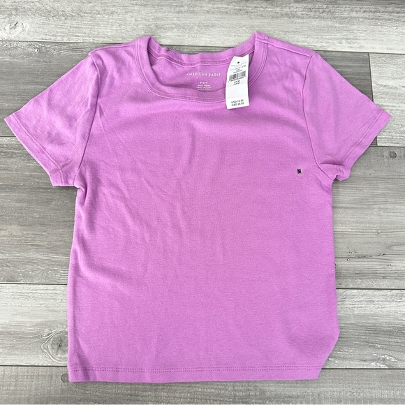 American Eagle T Shirt Cropped Green and Purple - Picture 5 of 10